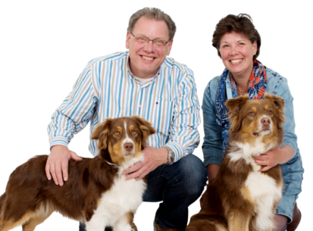 KNGF Geleidehonden donateurs Rob en Sylvia Brouwer met hun twee honden