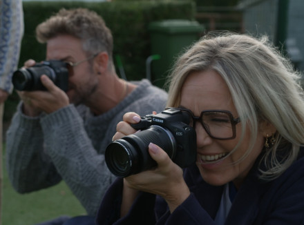 Tanja en Charly aan het fotograferen