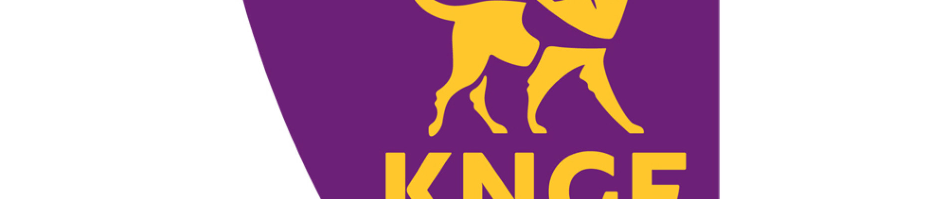 Logo KNGF Geleidehonden op paarse achtergrond