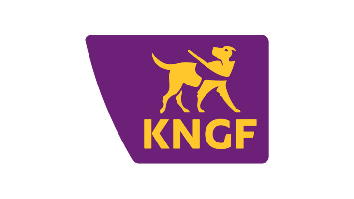 Logo KNGF Geleidehonden op paarse achtergrond