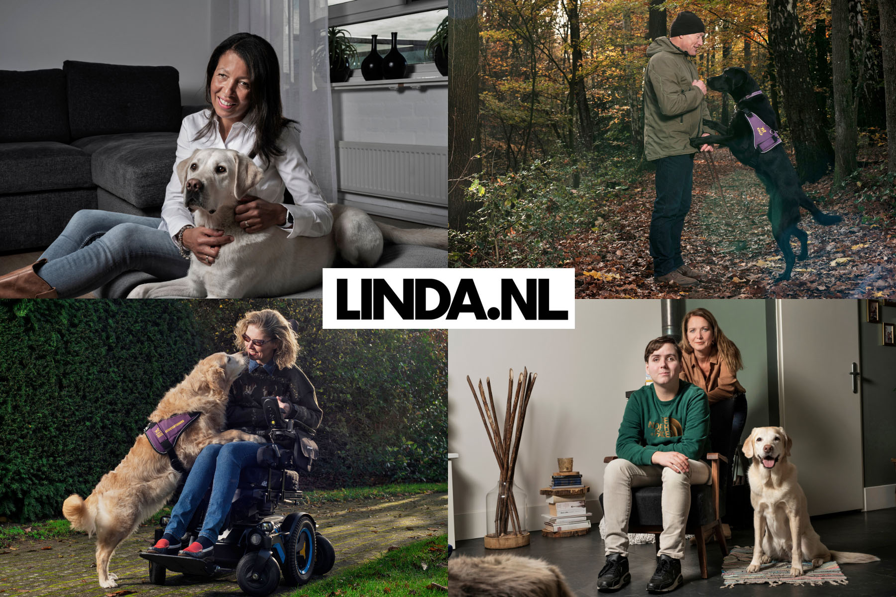 Portretten van de vier verhalen op linda.nl