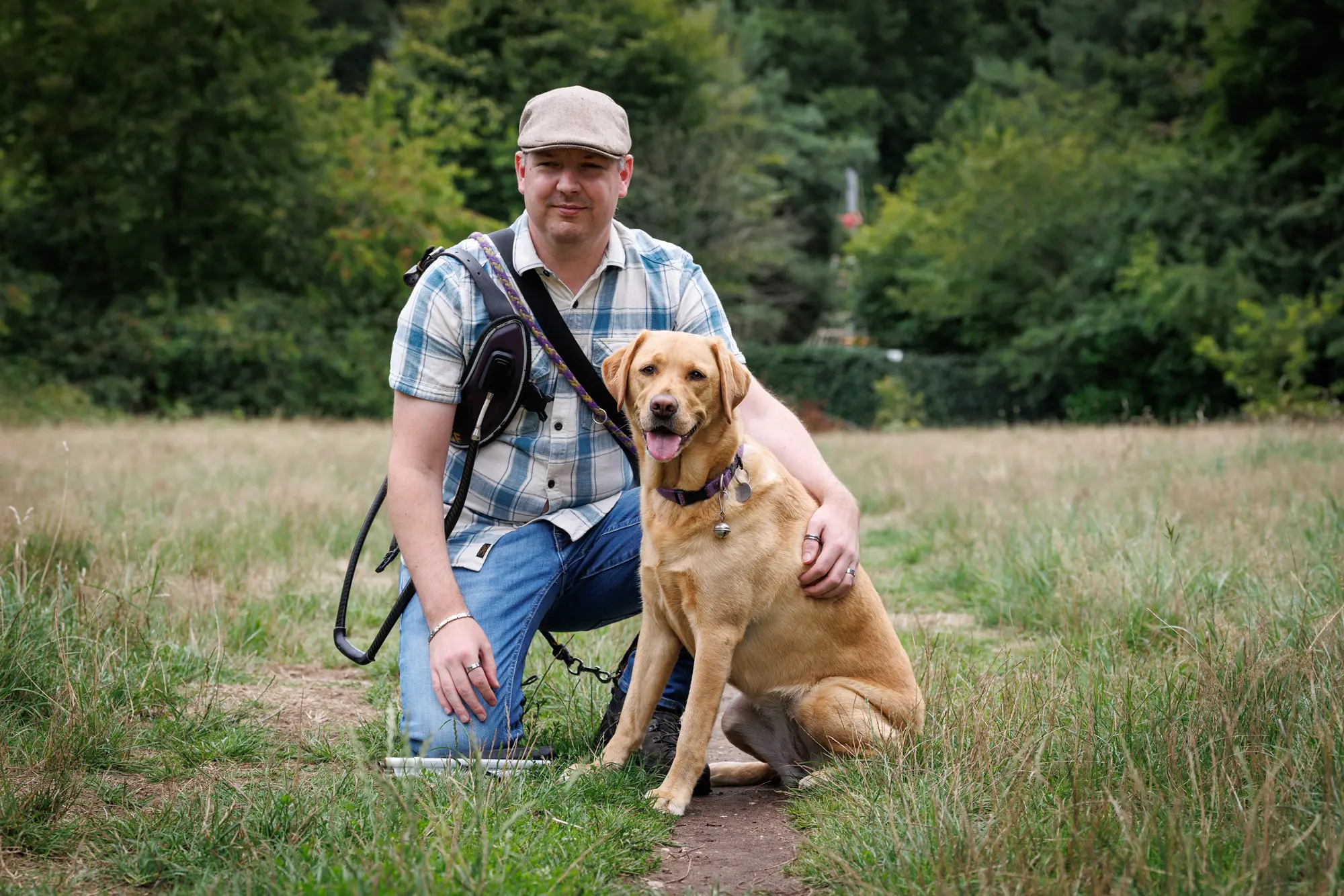 Geert en zijn blindengeleidehond Abby